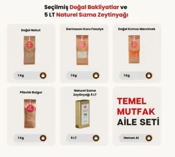 Temel Mutfak Aile Seti – 5 LT Naturel Sızma Zeytinyağı ve Seçilmiş Doğal Bakliyatlar