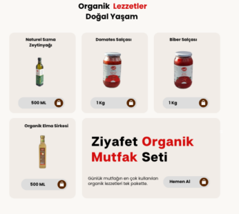 Ziyafet Organik Mutfak Seti – Zeytinyağı, Salça ve Elma Sirkesi